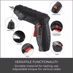 47-Piece Foldable Wireless Electric Screwdriver Kit with Adjustable Torque & USB Charging
