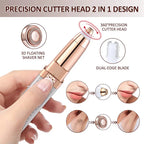 2-in-1 Flawless Facial Hair Remover & Eyebrow Trimmer | USB Rechargeable, Painless & Portable | Silver Color