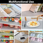 Anti-Slip Fridge & Shelf Mat | Waterproof Washable Liner for Kitchen Drawers Cabinets | Light Grey