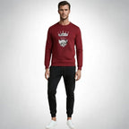 KING Printed Maroon Tracksuit Sweatshirt & Trouser | Warm & Comfortable Winter Wear | Medium