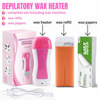 3-in-1 Wax Heater Machine for Hair Removal | Cartridge Wax Warmer + Wax Cartridge + Wax Strips