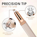 2-in-1 Flawless Facial Hair Remover & Eyebrow Trimmer | USB Rechargeable, Painless & Portable | White